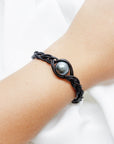 Bracelet Tresse Cuir 1 perle