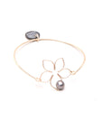 jonc, bangle, bracelet, perle noire, perles de tahiti, bijoux, perles, polynesie, tahiti, tevei perle, fleurs, tipanier