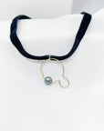 Choker Velour Tahiti 1 perle