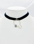 Choker Velour Tahiti 1 perle
