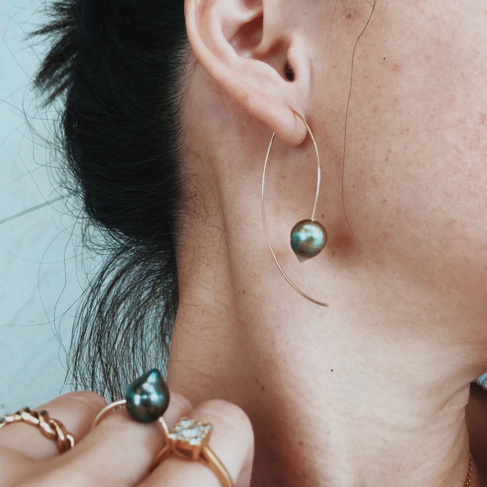 boucles d&#39;oreilles, perles tahiti, perle noire, perles, bijoux, polynesie, tevei perle, goldfilled, shopping