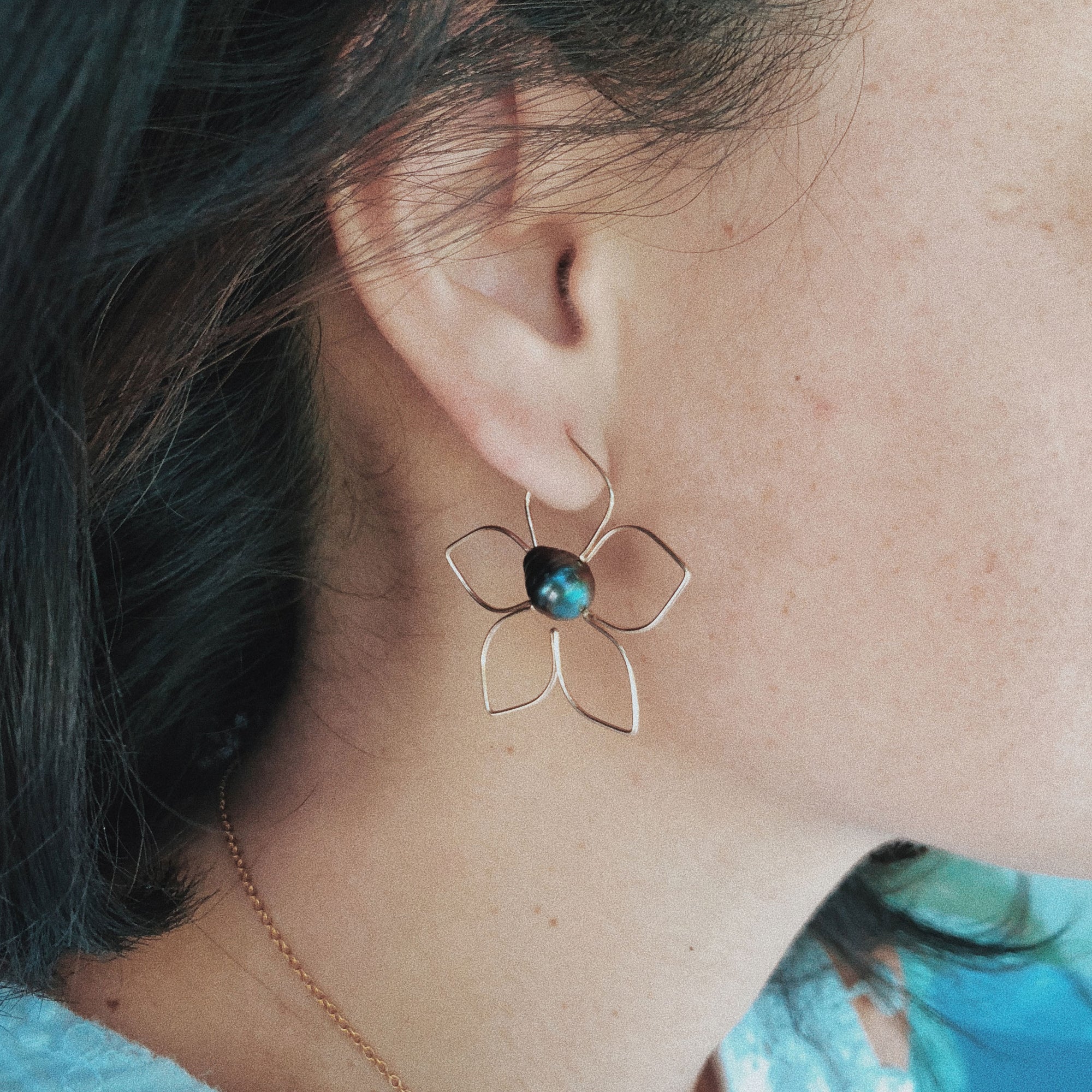 boucles d'oreilles, perles tahiti, perle noire, perles, bijoux, polynesie, tevei perle, goldfilled, shopping